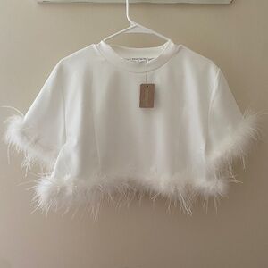 White Feather Vestique Top
